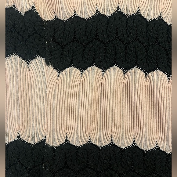 JUST TAYLOR Elegant Black and Pink Striped Dress SIZE 2 - Picture 3 of 5